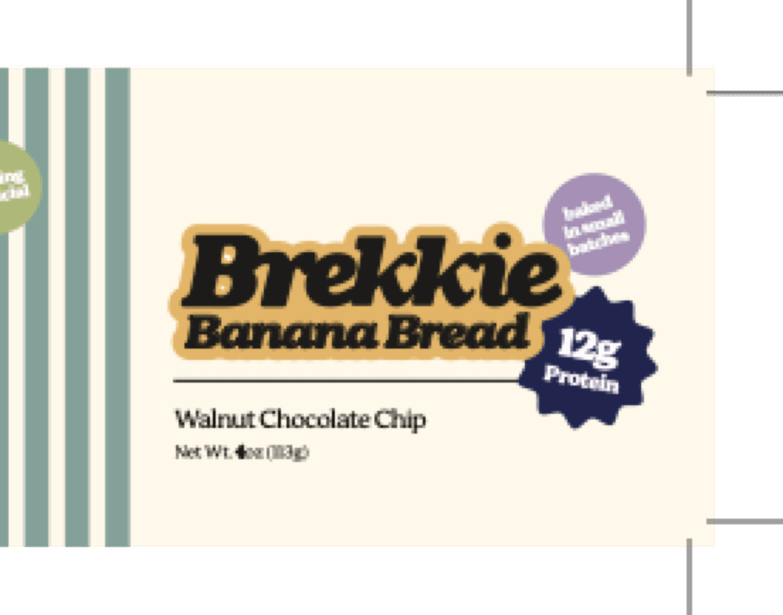 Walnut Chocolate Chip banana bread label